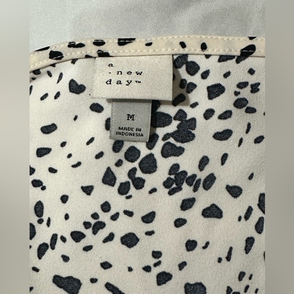 A New Day Black and Cream Spotted Midi Dress with a slit - Picture 8 of 9